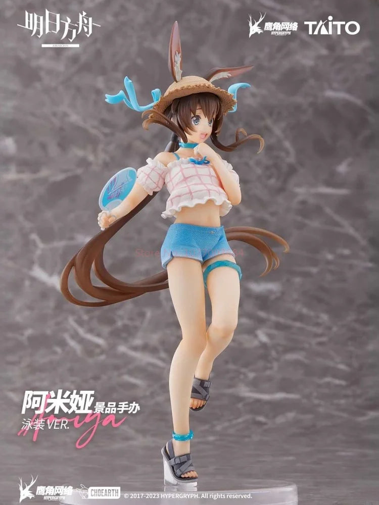 In Stock Arknights Anime Toy Amiya Swimsuit Series Pretty Girl Figurine Model Collection Desktop Ornament Game Same Toy Gift
