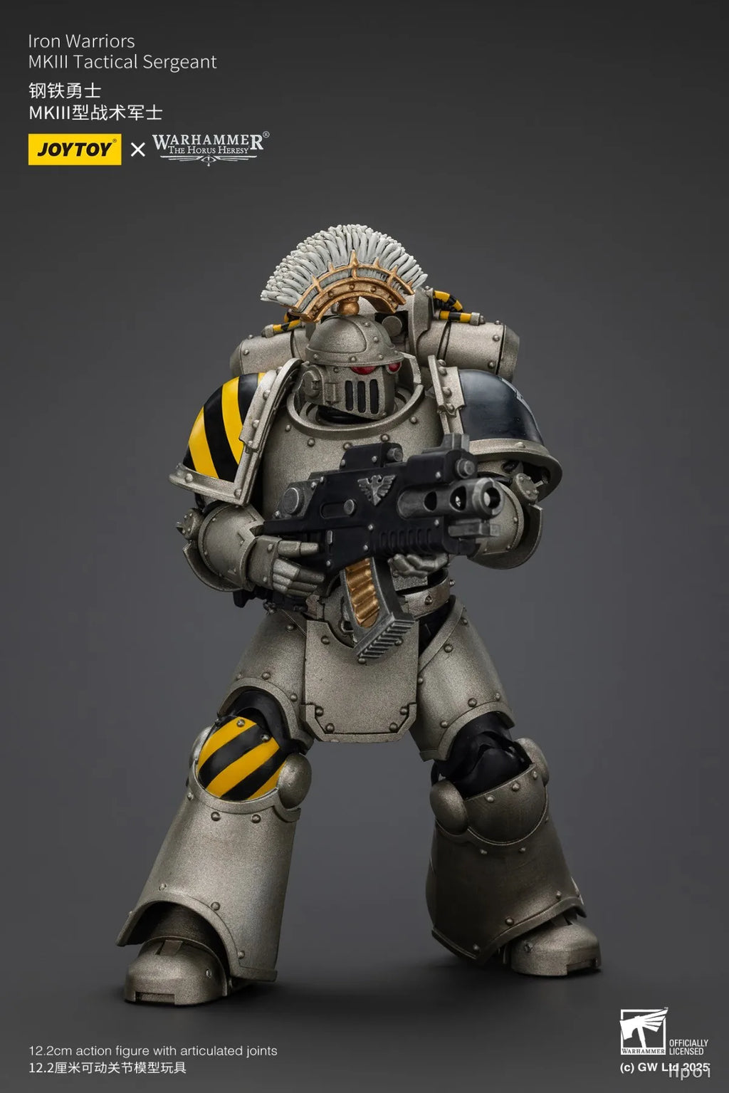 【Pre Sale】JOYTOY Warhammer 40K Iron Warriors MKIII Tactical Sergeant Iron Warriors Legionary with Nuncio-vox Model Toys