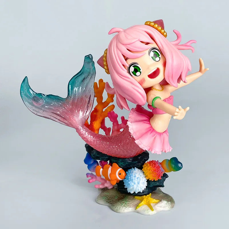 Mermaid Anya Gk Anime Figure Model Kit Desktop Ornament Cute Doll Statue Computer Case Decoration Collectible Trendy Toy Gifts