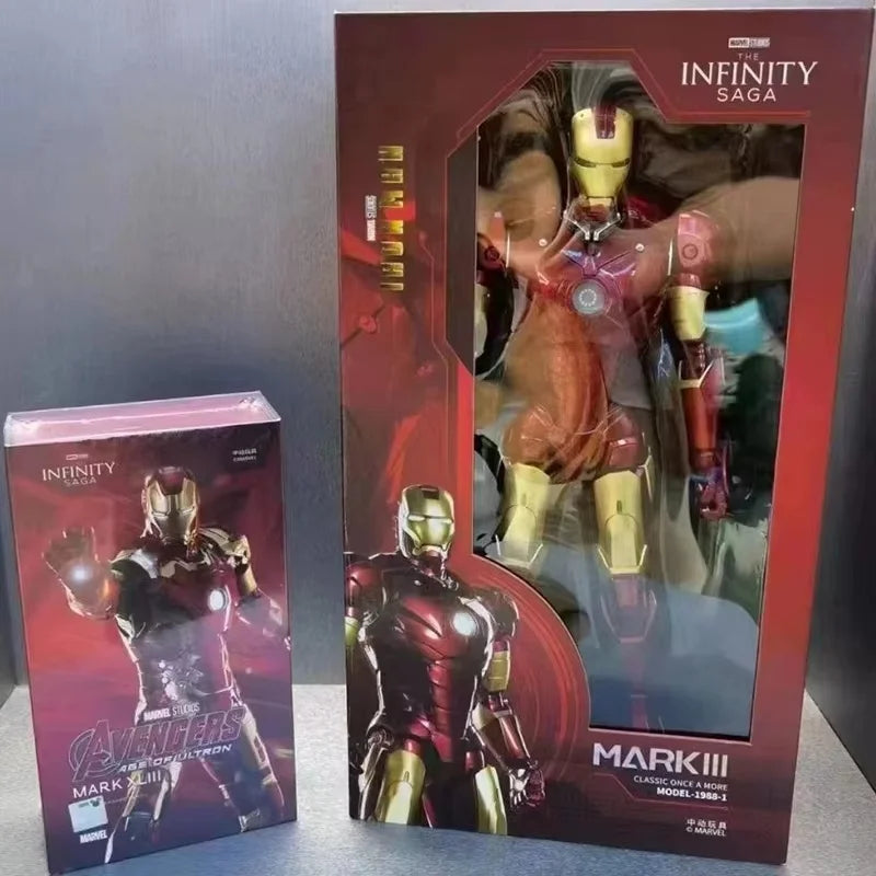 ZD 1/5 Iron Man 36cm MK3 Original Marvel Legends 10th Anniversary Collection Tony Stark Model Action Figure Toys Birthday Gifts
