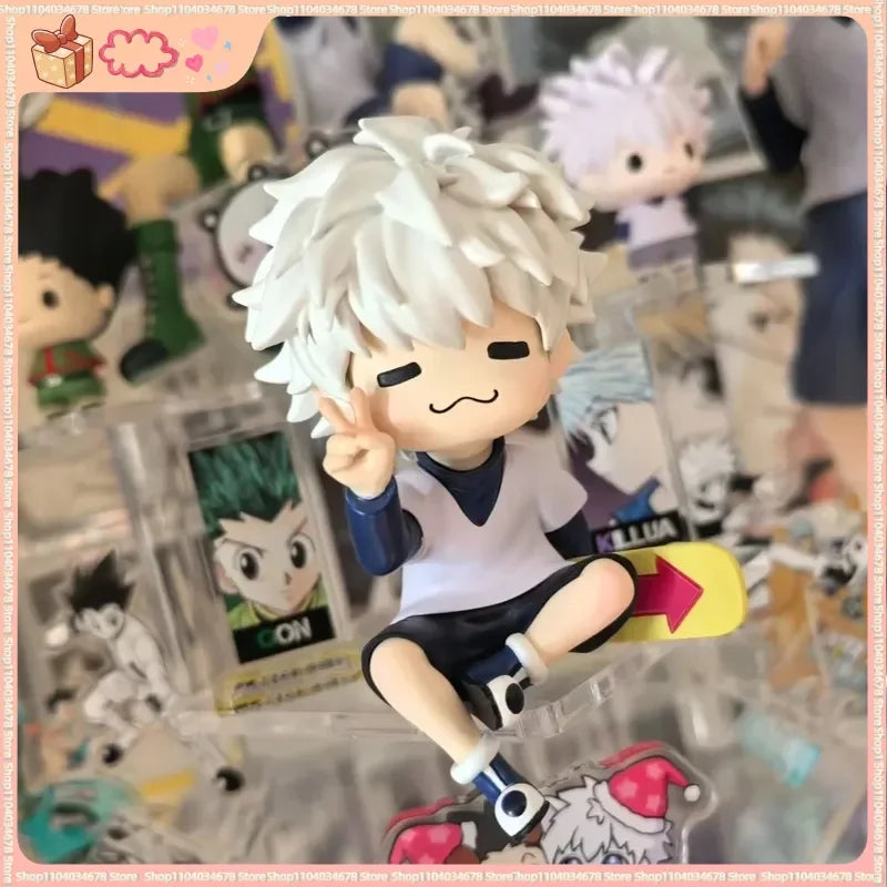 HUNTERxHUNTER Cartoon Q-Version Cat KILLUAZAOLDYECK Anime figure Doll Toys Desktop Ornament decor Collect Model Garage Kit Gifts