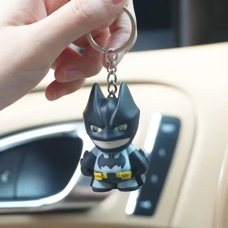 6cm The Dark Knight Rises Figures Eyes Glow Batman Keychain Periphery Q Version Ornaments Collection Desktop Display Gift Toy