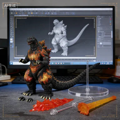 Bandai Godzilla S.H.MonsterArts SHM Burning Godzilla 1995 70th Anniversary Special Ver. Anime Actionfiguren Spielzeug PVC【Auf Lager】