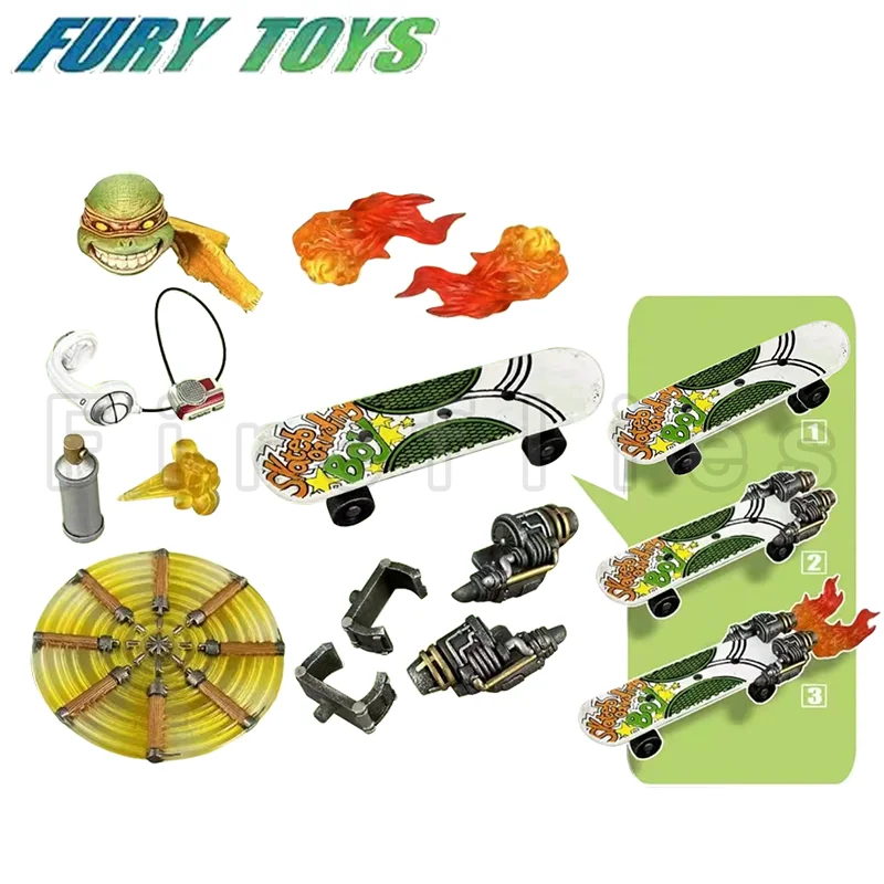 5inches Fury Toys Action Figure Samurai Turtles Wave 3 Rage Summer Anime Movie Model For Gift