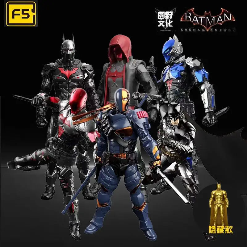 Hot F5 Roundd Culture Batman Series Model Doll Arkham Knight Deathstroke Red Hood Desktop Model Toys Doll Festival Gift