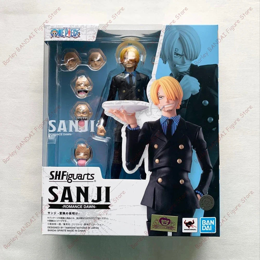 In Stock BANDAI One Piece S.H.Figuarts Sanji Romance Dawn Anime Action Figures Collection Model Toys Holiday Gifts For Kids