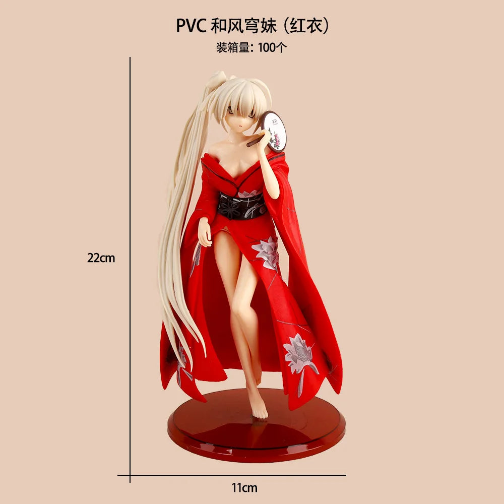 New 12cm Doll Model Yosuga No Sora Anime Figures Kasugano Sora Cheongsam Beautiful Girl Pvc Figurines Car Decoration Toys Gifts