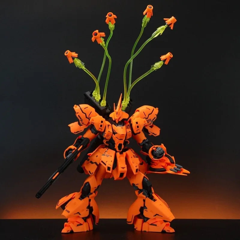 In-Stock RG 1/144 Sazabi HermèS Orange Assembly Posable Model Kit Action Figures Collecting Ornaments Plastic Models Toys Gifts