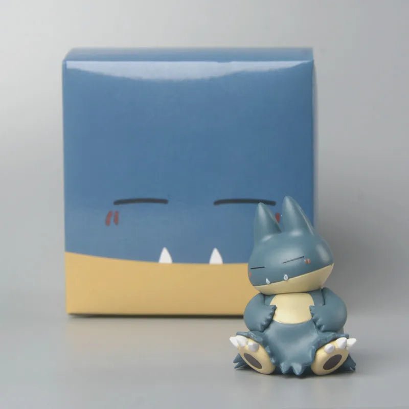 Pokemon Sleeping Version Figure Set Psyduck & Snorlax, Cute 6-7cm Desk Model for Collection Decoration