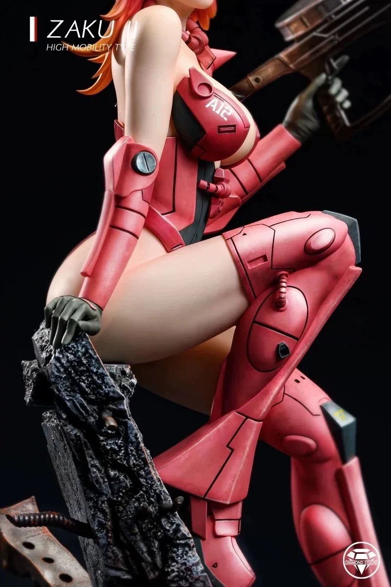 Zaku Girl Figure Ms-06s-Ca Action Figure Collectible Suit Doll for Girls Desk Decoration Anime Themed Model Statue Toy Gift