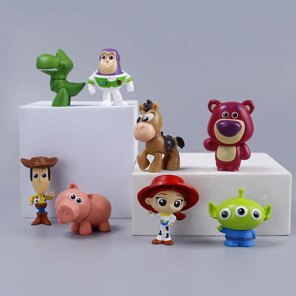 Anime Figure 8pcs Set Toys Story 4 Disney 5cm  Woody Buzz Lightyear Action Decoration Collection Figurine Toy Model for Children