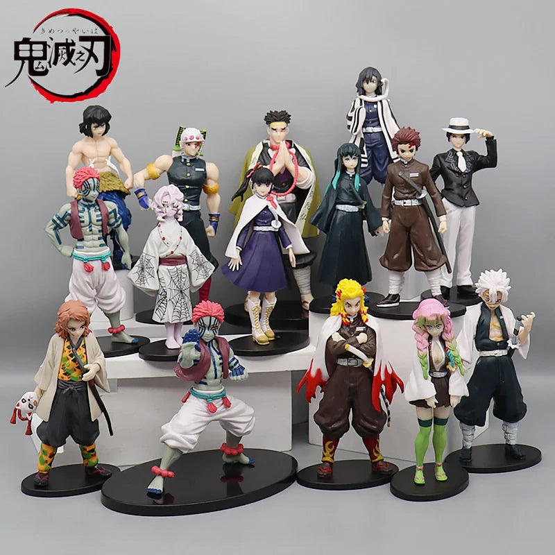 Anime Demon Slayer Kimetsu No Yaiba Sanemi Mitsuri Obanai Muichirou Kyoujurou Tengen PVC Action Figures Model Dolls Toys Gifts