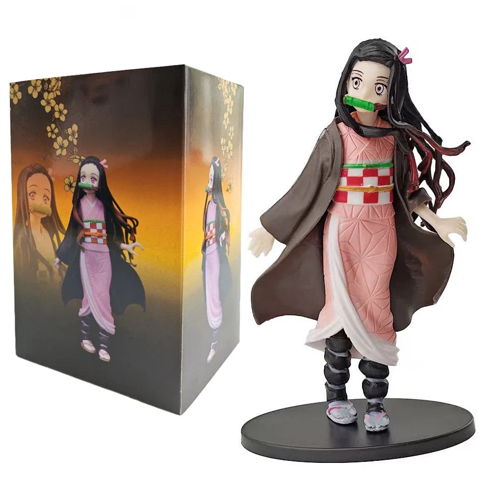 Anime 16CM Demon Slayer Kimetsu no Yaiba figure Kamado Tanjirou Action Figure Agatsuma Zenitsu Nezuko Warrior PVC Model Toys