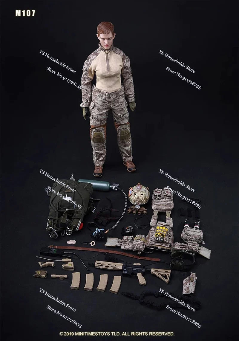 MINITIMES M017 1/6 Scale US Seal Navy Special Force Action Figure Camfoulage Cloth 12" Full Set  Female Soldeir Model Toys