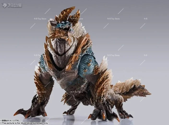 In Stock Bandai Genuino Shm Monster Hunter Mizutsune Nargacuga Ray Wolf Action Figures Anime Model Collection Child Toys
