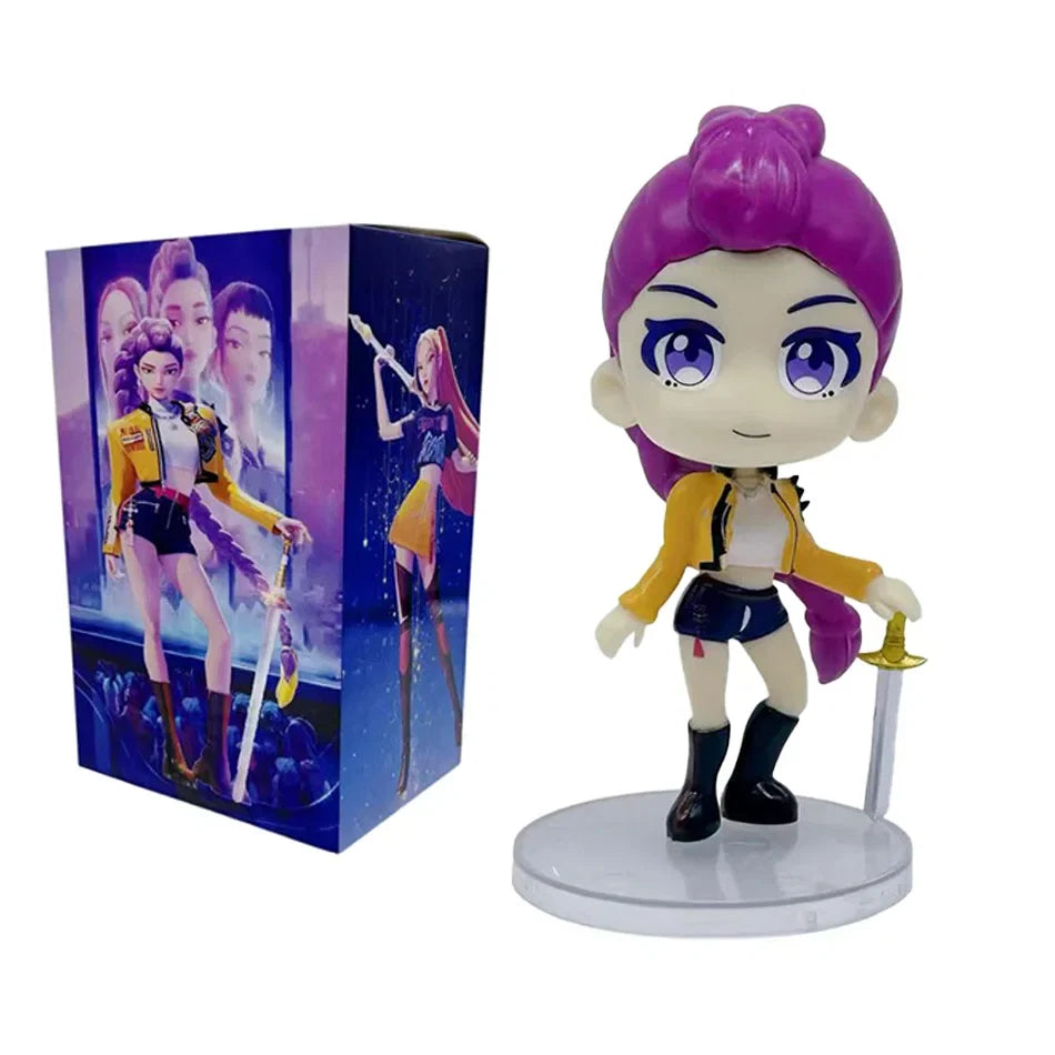 New Q Version Kpop Demon Hunters Figure Toy Cartoon Rumi/Mira/Zoey Action Figure PVC Desktop Decoration Model Doll Toy Fans Gift