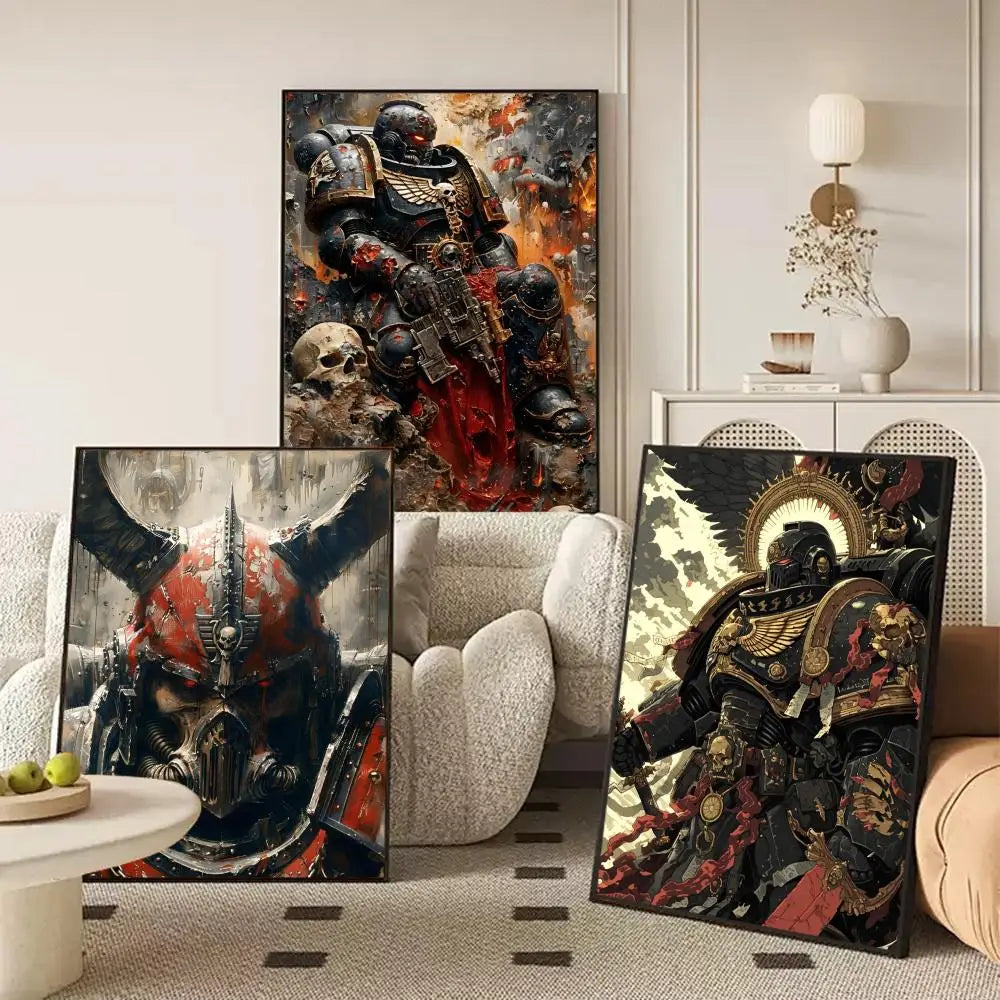 W-Warhammer Game 40K Poster Perfect Sticker Self Adhesive Art Designed for Home Dining Office Spaces