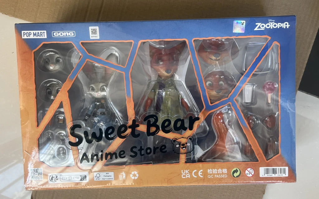 Auf Lager GONG & PoP Original Zootopia Judy Nick Set Stoff Actionfigur Anime Modell Trendige Spielzeuge Desktop-Puppe Sammlerstücke