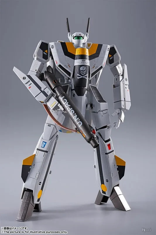 【Original】BANDAI DX Chogokin Macross VF-1S Valkyrie (Roy Focker Special) Mecha-Complete 1/48 Action Figure Model Toy