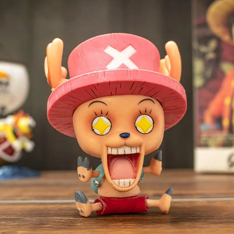 Bandai Q version One Piece King Big Head Lufei Solon Chobais Female Emperor Doll Blind Box Animation Ornaments