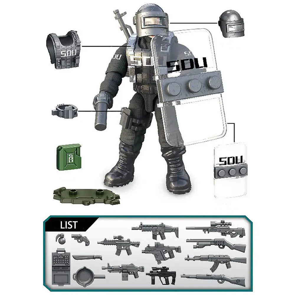 World War 2 WW2 Army Military Soldiers SWAT Special Force Figures Model Building Blocks Bricks Children's Toys Gift 1pcs Random