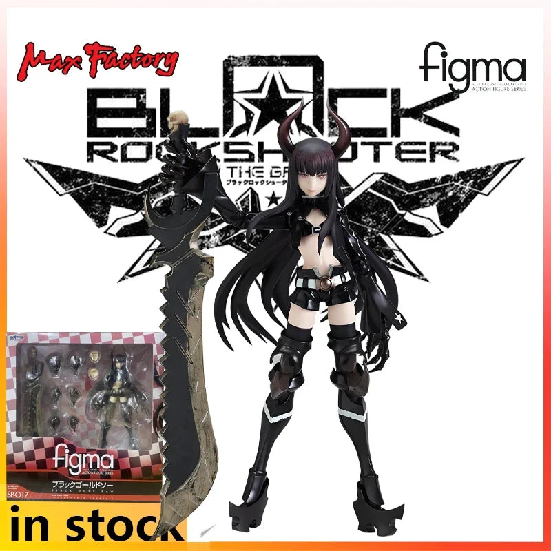 Max Factory Figma Finished Product Movable Exquisite Doll Black Rock Shooter Anime Action Figure Toy Model Festival Gift for Boy