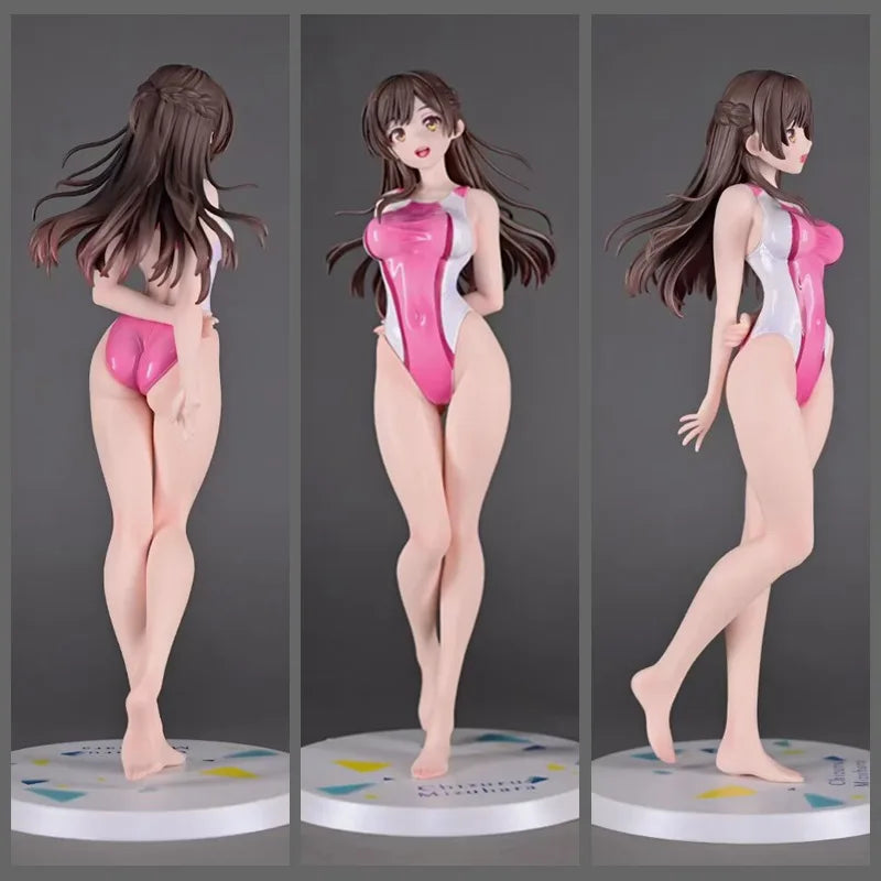 【New】25cm Rent A Girlfriend Qianhe Mizuhara Swimwear Anime Figure Kanojo Okarishimasu Ichinose Action Figure Model Toy Sexy Gift