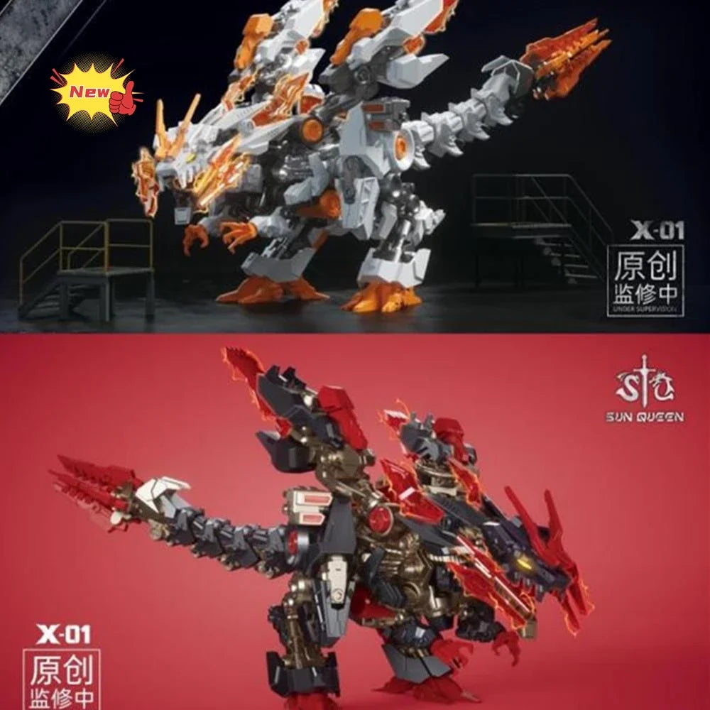 New Sun Queen Assemble Toy Model X-01 X01 Destiny ZOIDS Dinosaur Action Figure Robot Toys in stock