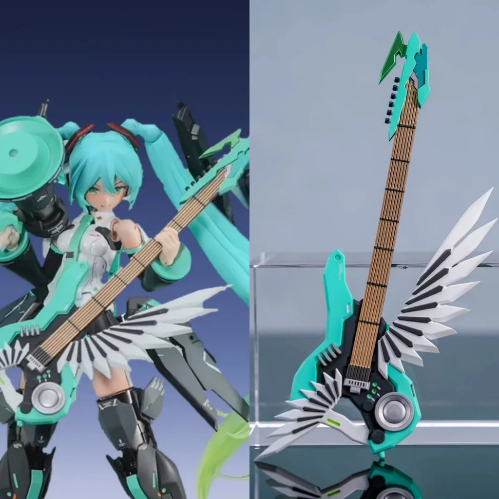 【No Figure】1/12 Scale Mecha Girl Unpainted Guitar Conversion Parts For 6inch Kotobukiya Action Figure Model