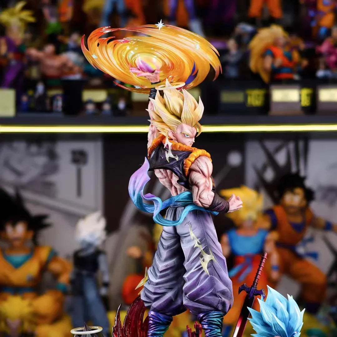 JT Studio Clouds Rising Gogeta Dragon BallZ Infinite SSj3 18.5Inch/47cm Can be Head swap be move PVC Favorite Battle Figure Toys