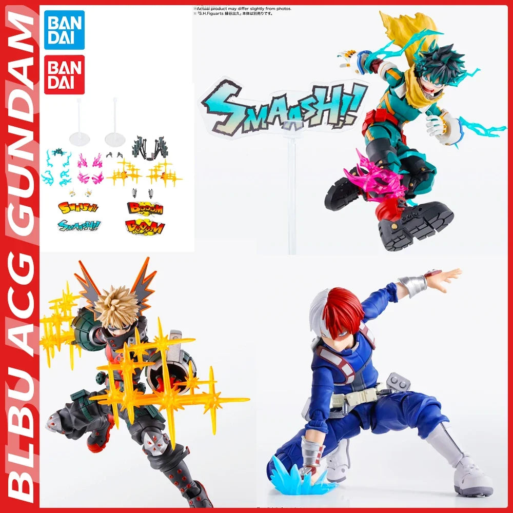 BLBU ACG Bandai Anime SHF My Hero Academia Midoriya Izuku Bakugou Katsuki Todoroki Shoto Original Model Toys Action Figure
