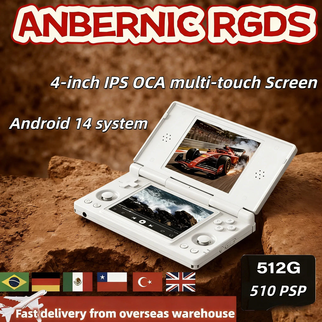 Anbernic RG DS Retro Video Game Console Flip Game Player Android 14 4 Inch IPS Dual Multi-touch Screen RGDS For Children's gifts