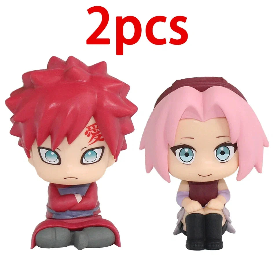 Popular Naruto Anime Figures Kakashi Action Figures Q Version Models Cute Sasuke Itachi Figures Car Decoration Accessories Toys