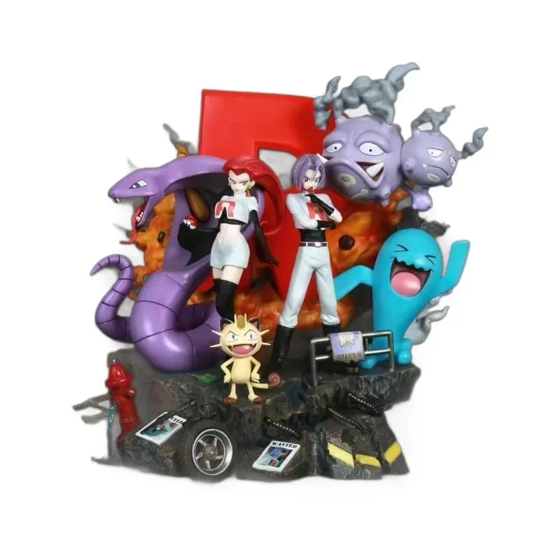 PokéMon Egg Rocket Team Shuttle Galaxy Musashi Kogoro Meow Meow Anime Gk Handmade Doll Statue Large Pendant Desktop Collection