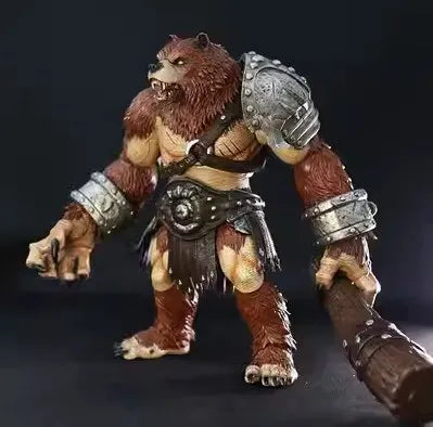 MEMORYTOYS 23Cm Fighter Fantasy Ancient Warcraft Series Bear Clan Fury Warrior Action Figure Animal Model Toys Collection