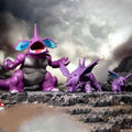 Bkm Pokemon Nidoking Nidorino Nidoran 1/20 Scale Anime Figure Pvc Statue Model Room Decoration Collection Toy Gift
