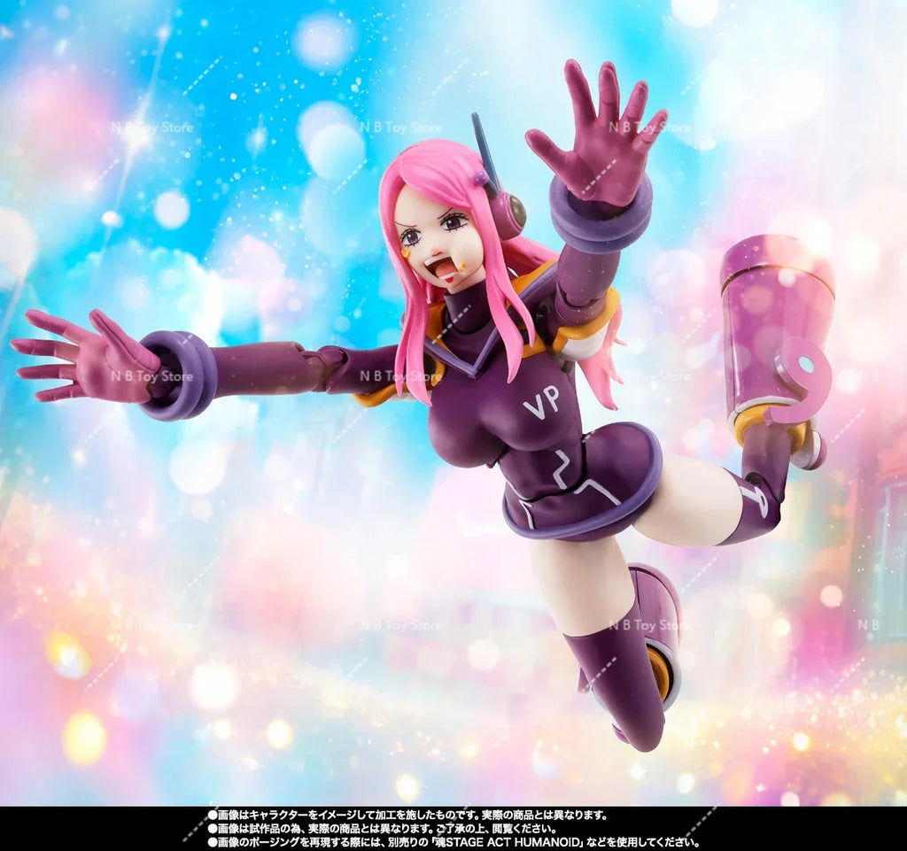Original Bandai One Piece S.H.Figuarts Shf Jewelry Bonney Future Island Egghead PVC Model Action Figures Collection Toys Gifts
