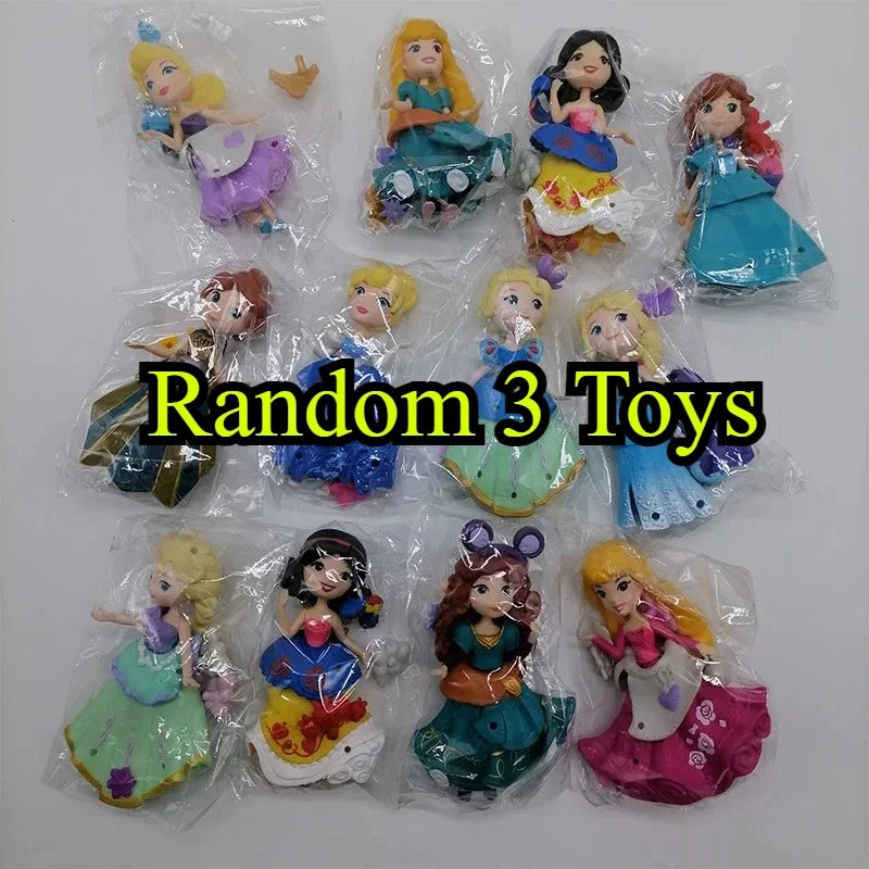 Ariel Tiana Rapunzel Aurora Mini Dress Up Dolls Can Be Dressed Up Q Version of The Cartoon Peripheral Model Children's Toys