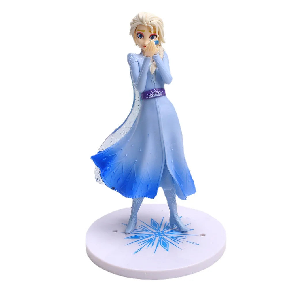 Disney Anime 19cm Frozen Elsa Model Action Figures Cartoon Anime Dolls Kid Toy Girl Gift