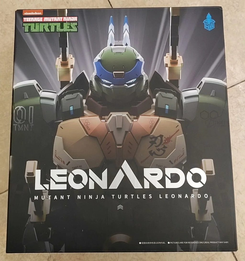 In StockOriginal HeatBoys Mecha Ninja Turtles Leonardo Da Vinci Alloy Mecha Finished Model Collection Gift