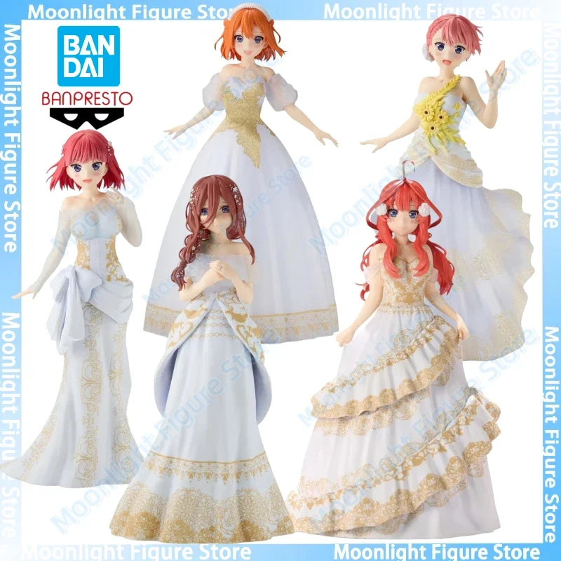 In Stock Bandai BANPRESTO Nakano Ichika Nakano Itsuki Nino Miku Yotsuba Wedding Dress Anime Action Figure Toy Model Collection