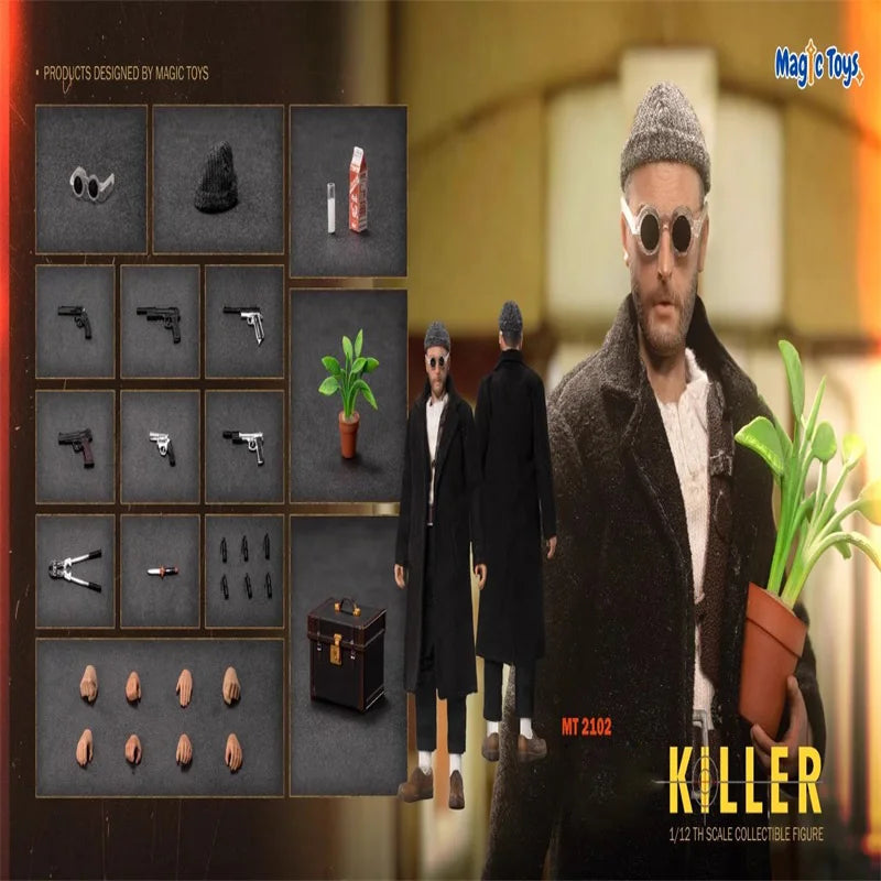 Magic Toys MT2102 1/12 Männlicher Soldat Killer Leon Jean Reno Modell Full Set 6” Actionfigur auf Lager für Sammler