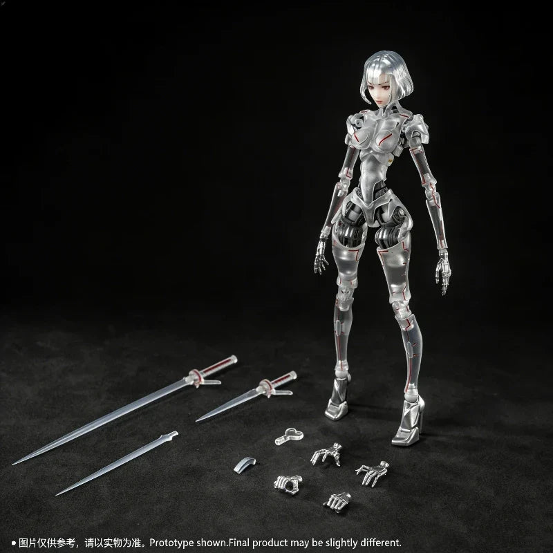 Sci-Fi Android Figure 1/12 AI Agent Femella C1 Action Figure Movable Joints Model Collectible GK Toy Desktop Ornament Anime Gift