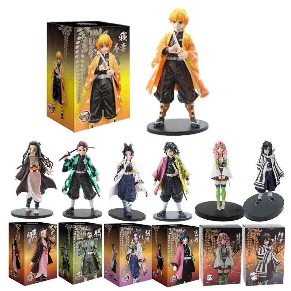 Anime Demon Slayer Kimetsu no Yaiba Figure 15cm Nezuko Tanjirou Mitsuri Shinobu Zenitsu Kyoujurou Action Figural Model Toy Gifts