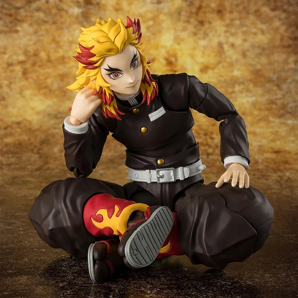 In Stock BANDAI S.H.Figuarts Demon Slayer Giyuu Tomioka Kyoujurou Rengoku Akaza Action Figure Model Original Toy Gift