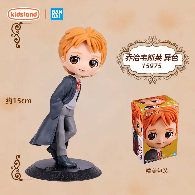 14cm Original Bandai Q Posket Harrys Potter Series Version Role Draco Malfoy Hermione Action Figure Anime Collectible Kids Dolls