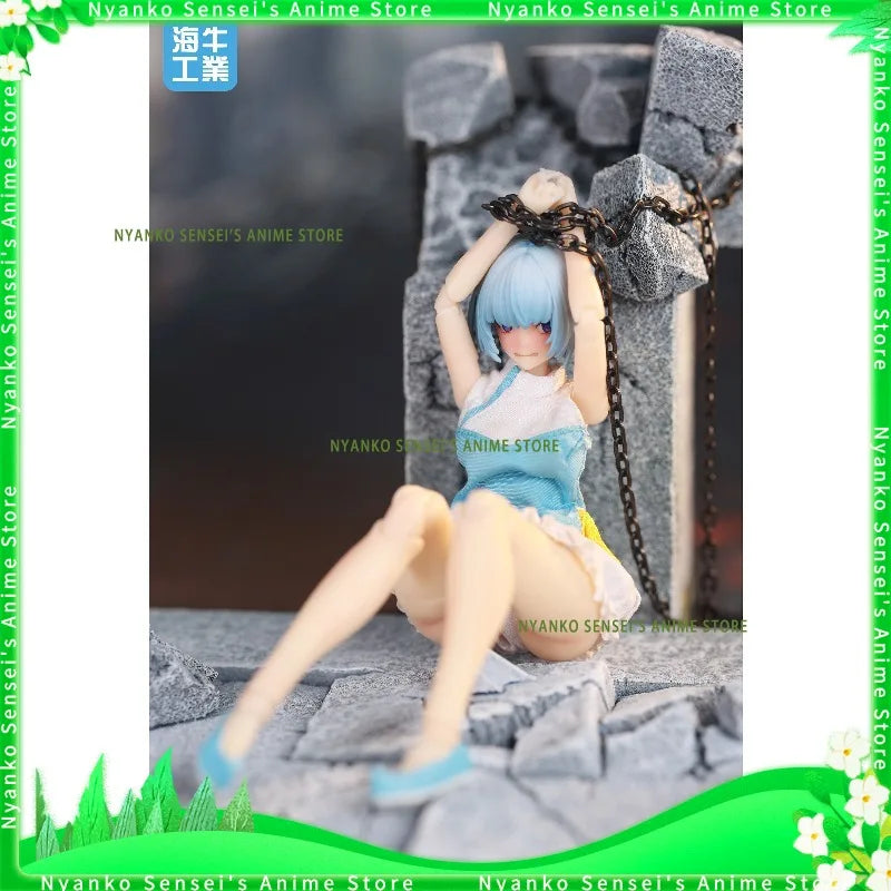 Auf Lager Sea Cow Industry 1/12 Maßstab 15cm MI-01 Desktop Battle Chronicles Inanna Blaue Haare Actionfigur Anime-Modell Sammlerstück