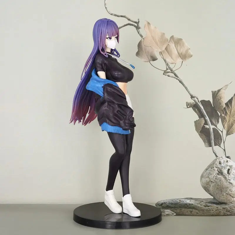 Cross-Border New Product Masked Girl Yuna Figure Desktop Case Ornament Anime Themed PVC Collectible Adult Toy for Gamers
