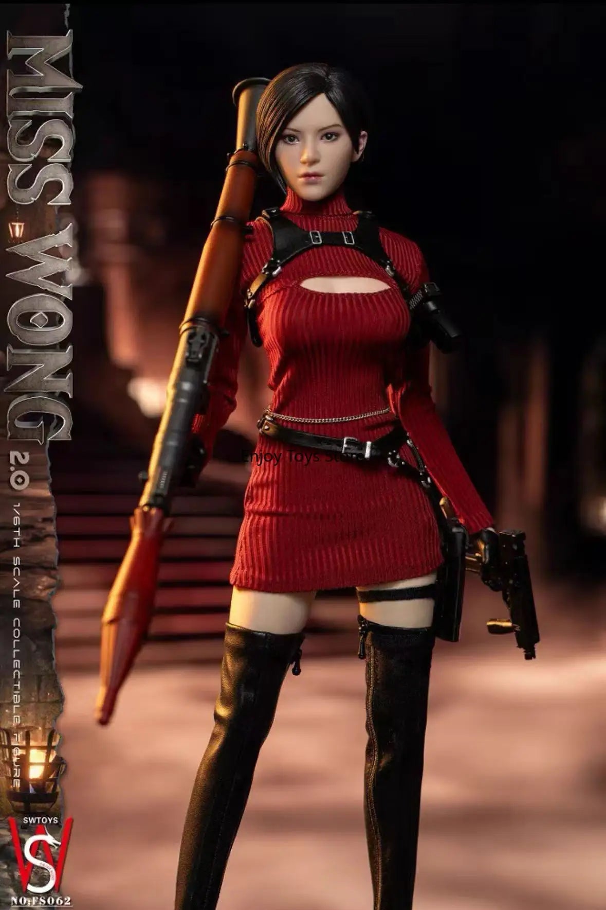 In-Stock | Authentic SWTOYS FS062 Resident Evil Ada Wong 2.0 (Dual Head Sculpts, Movable Eyes) 1/6 Female Action Figure