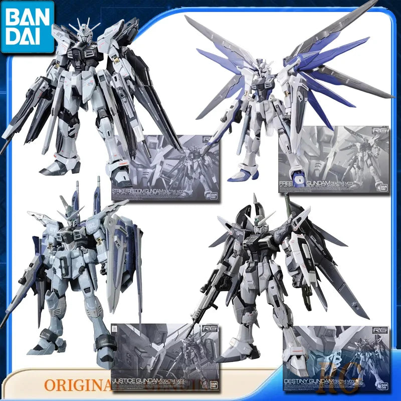 Bandai Original Genuine RG STRIKE FREEDOM JUSTICE DESTINY GUNDAM ZGMF-X09A-X10A-X20A-X42S Anime Action Figures Assembly Model
